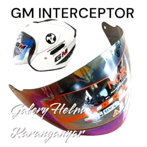 (NDR3) Kaca Helm GM INTERCEPTOR all Varian Warna Bening Smoke Pelangi || Visor Helm GM (NDR-3) Tanpa