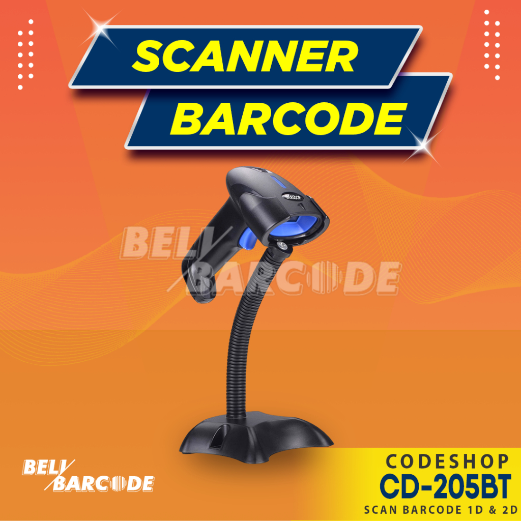 BARCODE SCANNER CD-205 BT BLUETOOTH USB | CODESHOP CD 205 BT BARCODE SCANNER 1D 2D BLUETOOTH USB