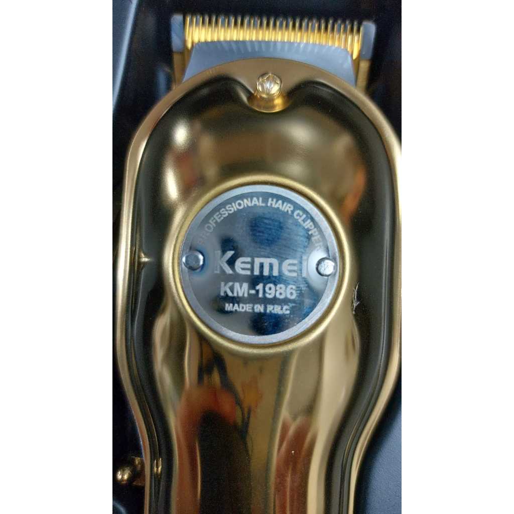 Mesin Cukur Rambut Kemei 1986 GOLD Hair Clipper Electric LCD KM-1986 Pangkas rambut Cas Charge