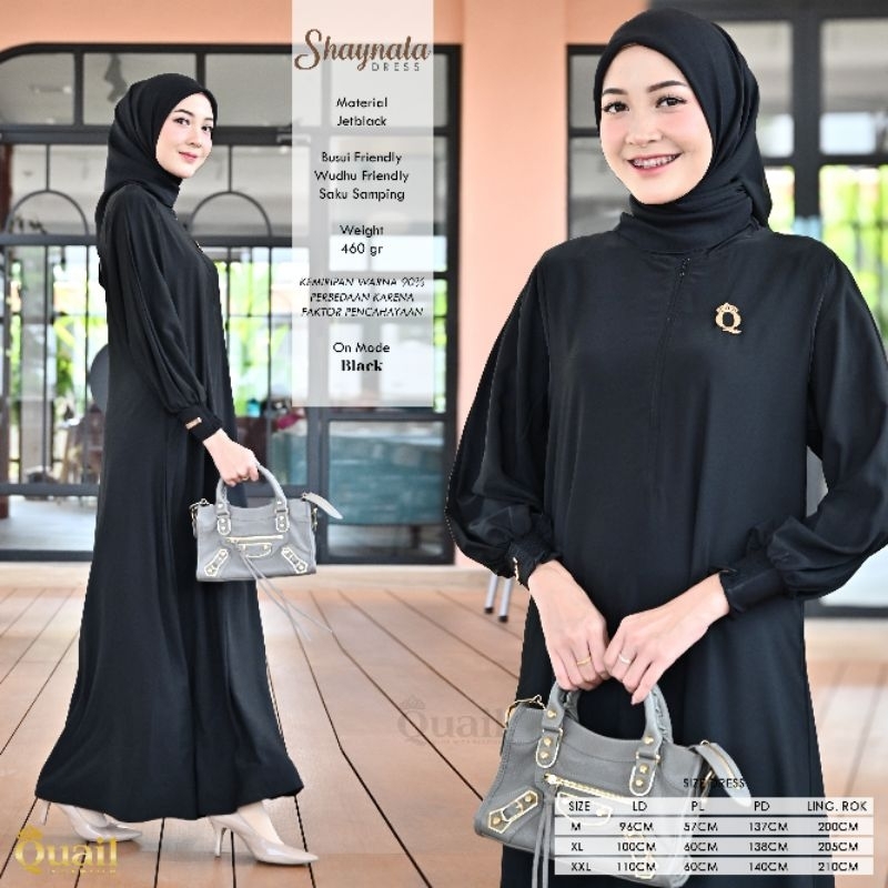 Dress Muslim Wanita Gamis Premium SHAYNALA Original Quail Hijab