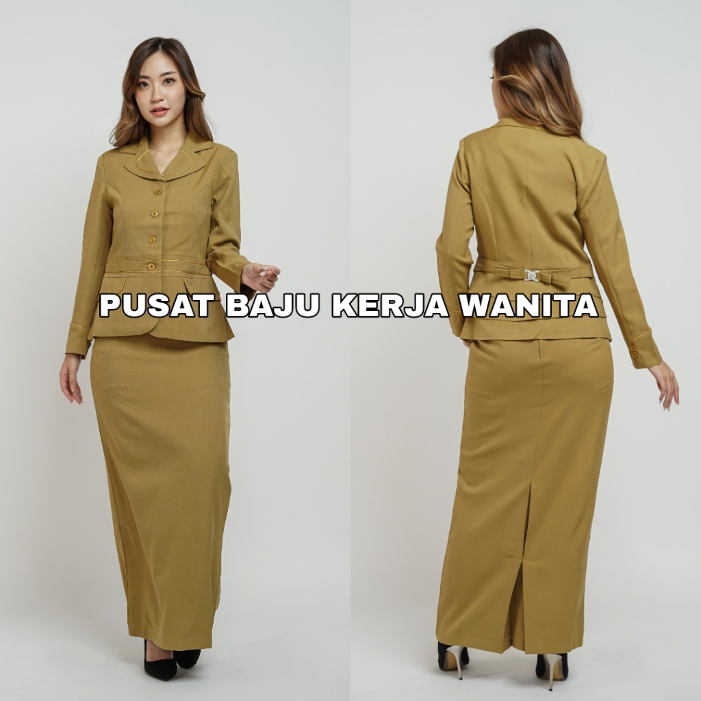 Blazer Wanita / Seragam PNS / Baju PDH PNS Wanita / Baju Dinas Pemda Wanita / Baju Khaki PNS Wanita 
