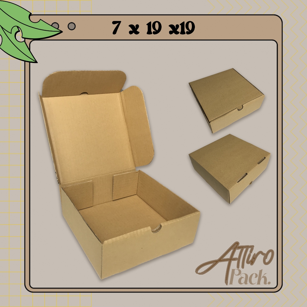 

Attiro Pack Kardus Packing Gift Box 19x19x7CM Ecer Die Cut Dus Kotak Persegi Tebal