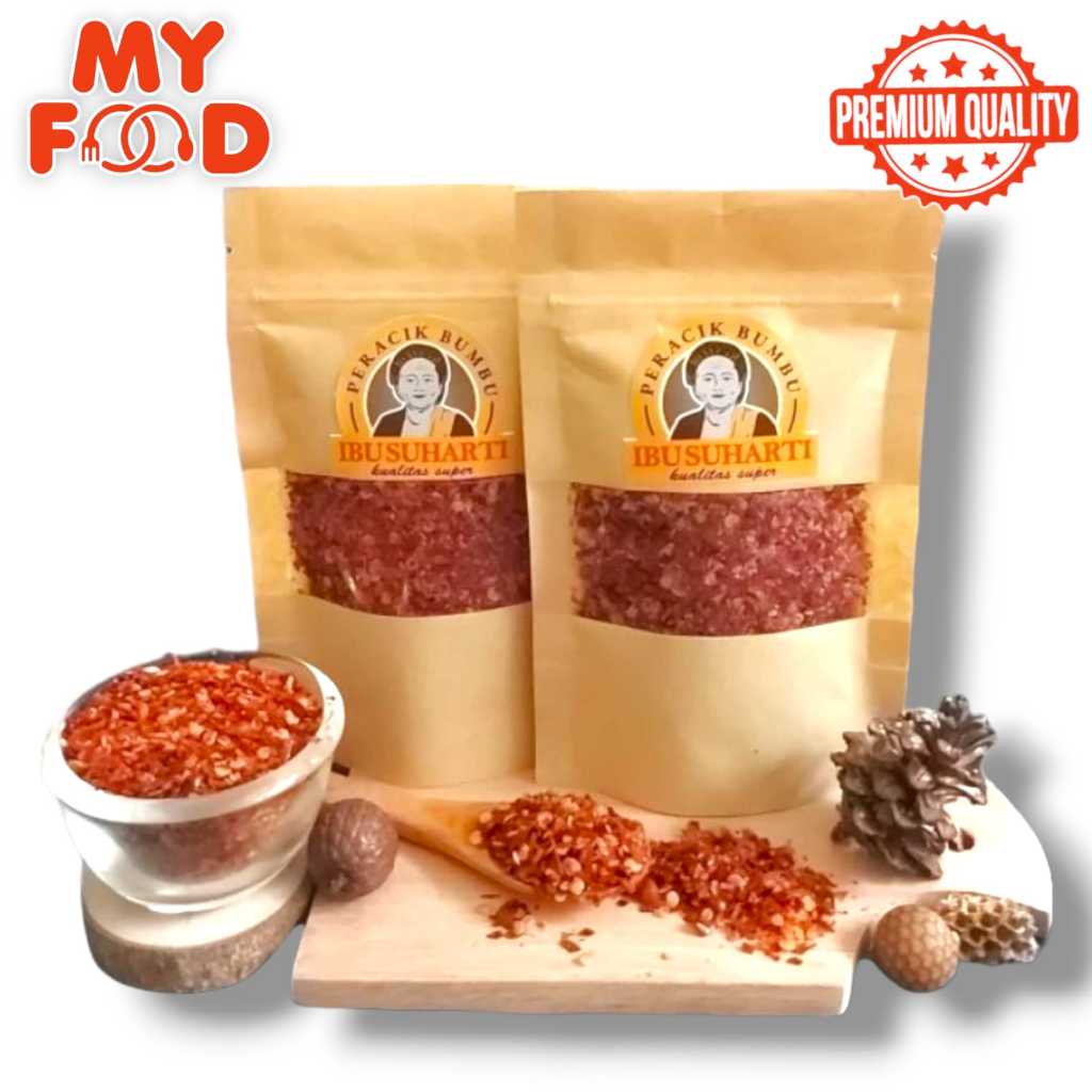 

[Myfoodofficial] - Ibu Suharti Rempah Bubuk Chili Flakes Murni Bumbu Dapur Cabe Bubuk Kasar Pure Chili Flakes Kualitas Premium