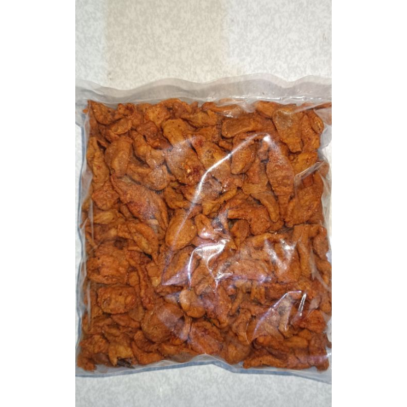 

keripik kulit ayam pedas daun jeruk