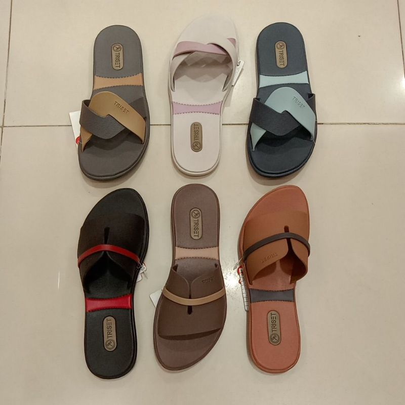 SANDAL FLAT WANITA BAHAN KARET | SANDAL SANTAI | BRAND TRISET