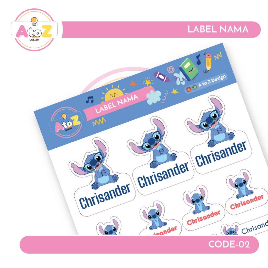 

Sticker / Label Nama Anak Murah Tema Stitch