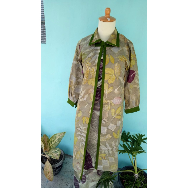 outer tunik batik ecoprint