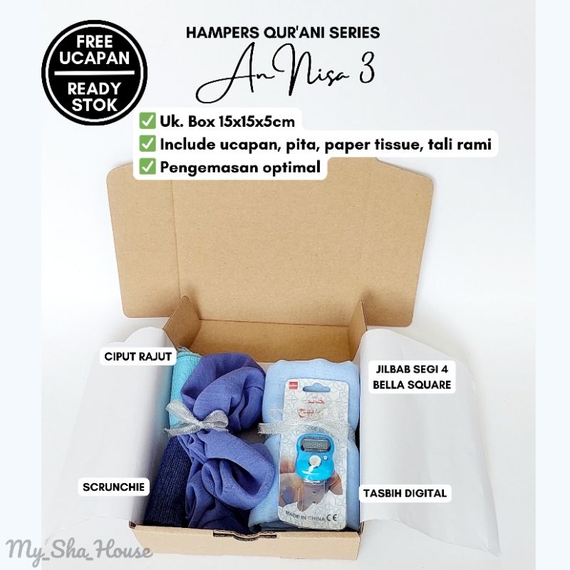 Hampers An Nisa Kado hadiah gift box souvenir tahlil pengajian haji umroh idul fitri ulang tahun ken