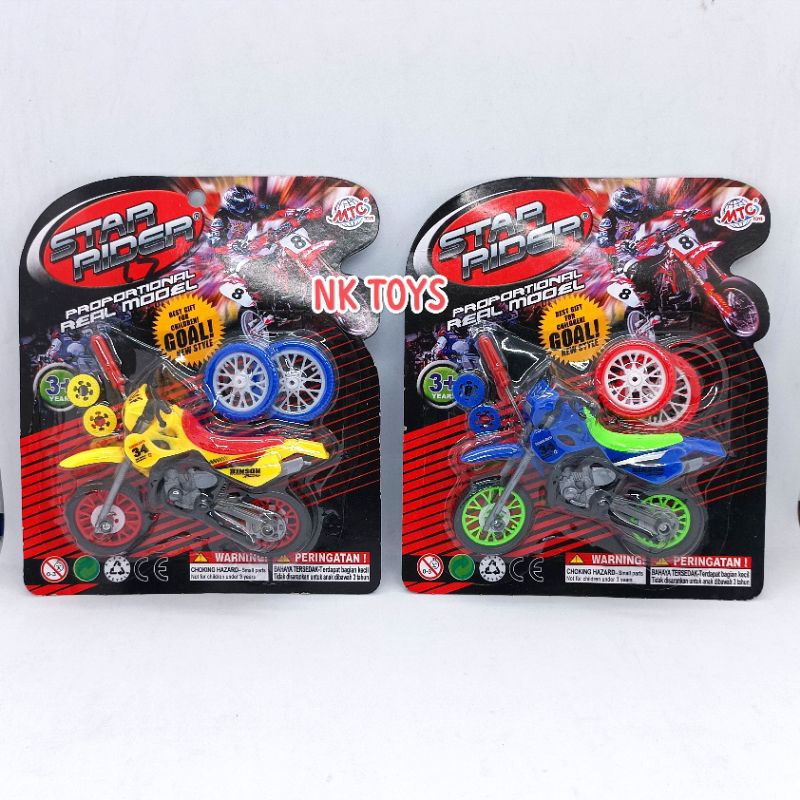 NK TOYS MAINAN ANAK MOTOR CROS MINI/MOTOR TRAIL BONGKAR PASANG
