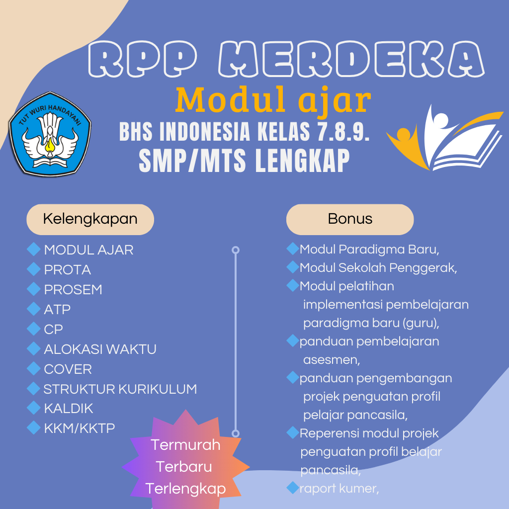 

MODUL AJAR BAHASA INDONESIA KELAS 7,8,9 SMP/MTS KURIKULUM MERDEKA LENGKAP