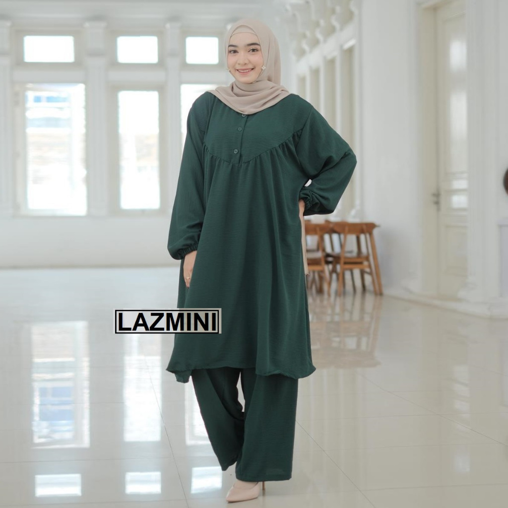 Setelan Tunik Jumbo LD 130 Dapat Celana XXXL Crinkle Premium Murah