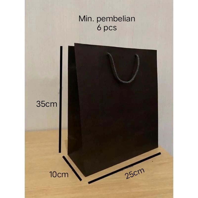 

Paperbag Hitam | Shopping bag Serba guna (25x12x35)