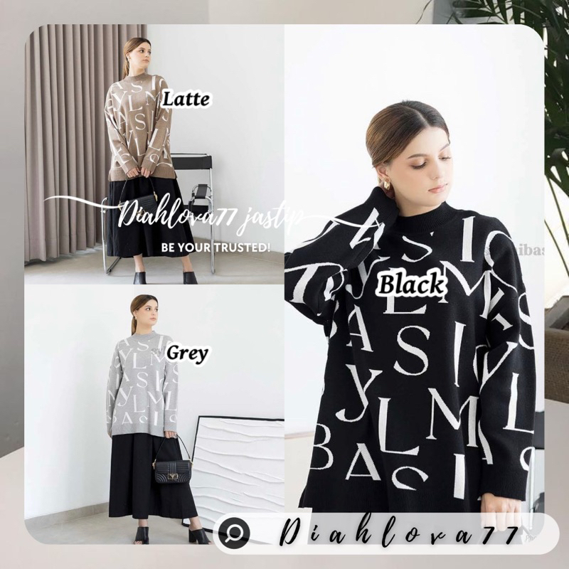 SWEATER MONOGRAM BY SYLMI.BASIC 𝑳𝑰𝑽𝑬 𝑺𝑯𝑶𝑷𝑬𝑬 𝑫𝑰𝑺𝑲𝑶𝑵 𝟐𝟎% 𝒖𝒑𝒕𝒐 𝟒𝟎.𝟎𝟎𝟎