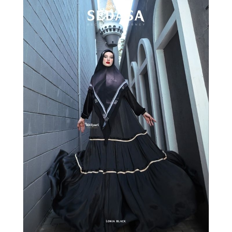 [RITZ SYARI] GAMIS SYARI TERBARU / DRESS SET PRINTING " LONIA SET SEDASA " BY RITZ SYARI