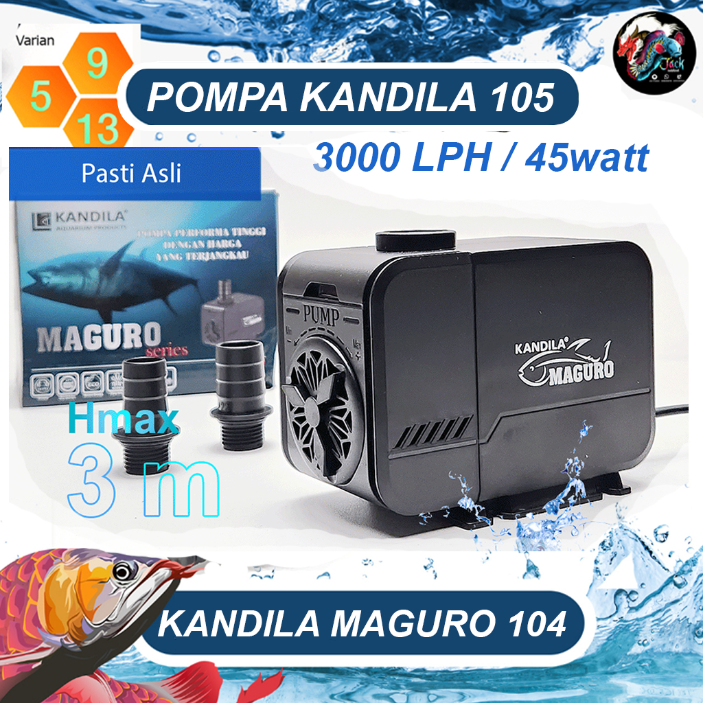 Pompa Air Aquarium dan Kolam 3000 Liter Per Jam Daya 45 Watt Tipe Maguro 105