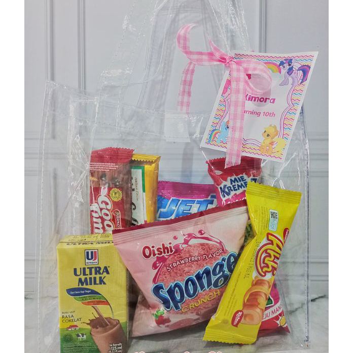 

TKVS8404 【FSASH SALE】 Paket snack KEMASAN TAS MIKA (FREE CARD)