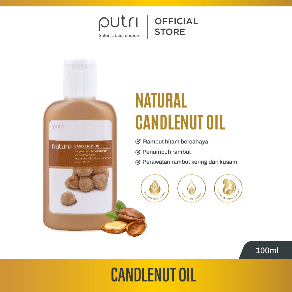 Putri Nature Candlenut Oil 100ml – Minyak Kemiri untuk Menutrisi & Menguatkan Rambut | Perawatan Ram