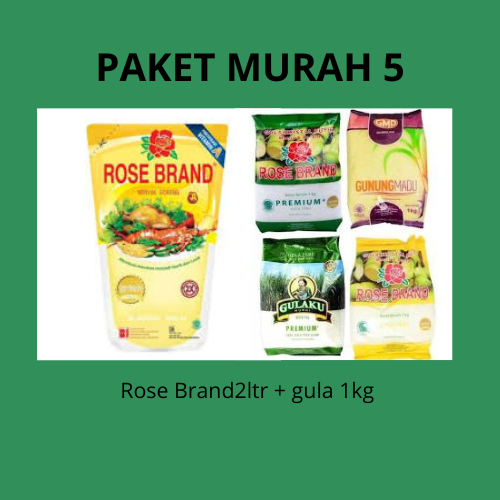 

Paket murah 5 (rose brand 2ltr + gula 1kg random)