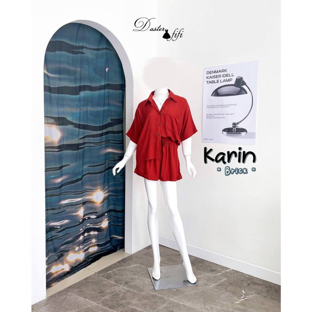 ONE SET KARIN BRICK PIYAMA PENDEK SETELAN CELANA BY DASTER FIFI