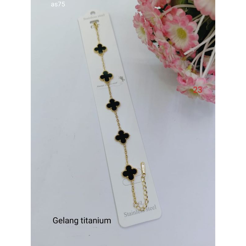 ￼[Bayar di Tempat] Gelang titanium stainlees stell cewe model rantai anti karat tidak luntur , Coupl