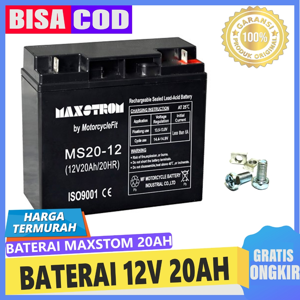aki baterai kering vrla mf 20ah - Baterai kering 12v 20AH