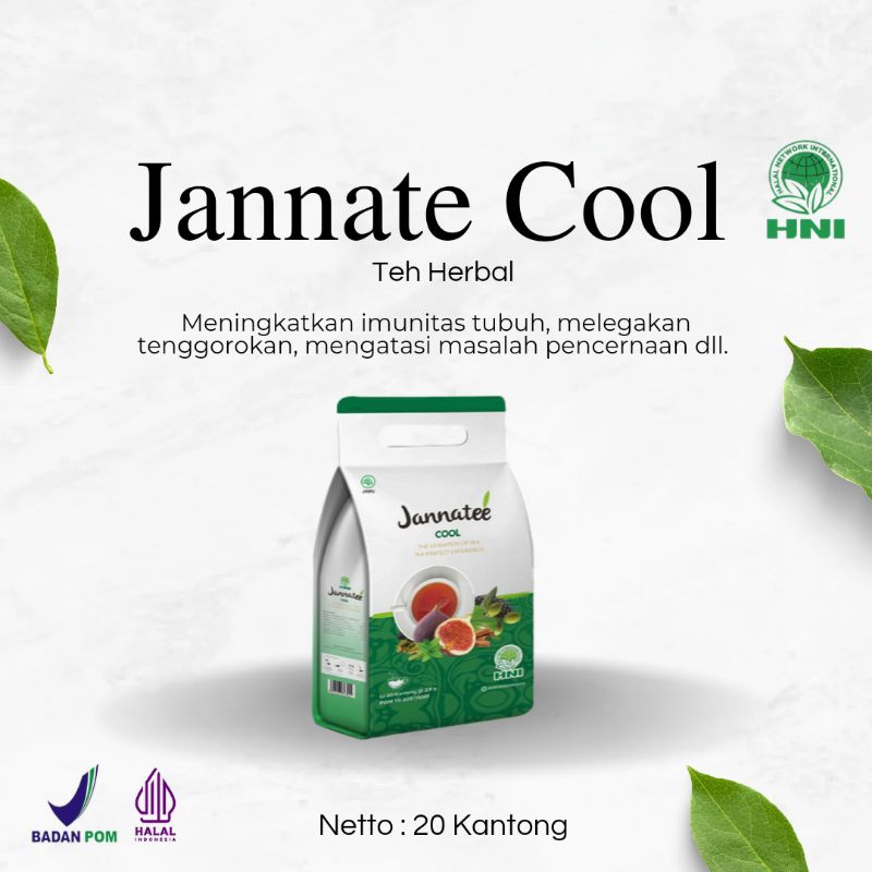 

Teh Jannate Cool HNI - Teh Herbal - Membantu Melegakan Tenggorokan - 20 Kantong