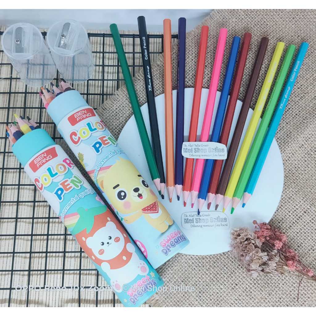 

Pensil Warna Tabung Ben Fang / 12 Warna + Serutan