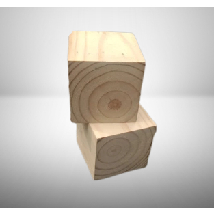 Wooden Cube Solid Kubus Kayu 7-10 cm