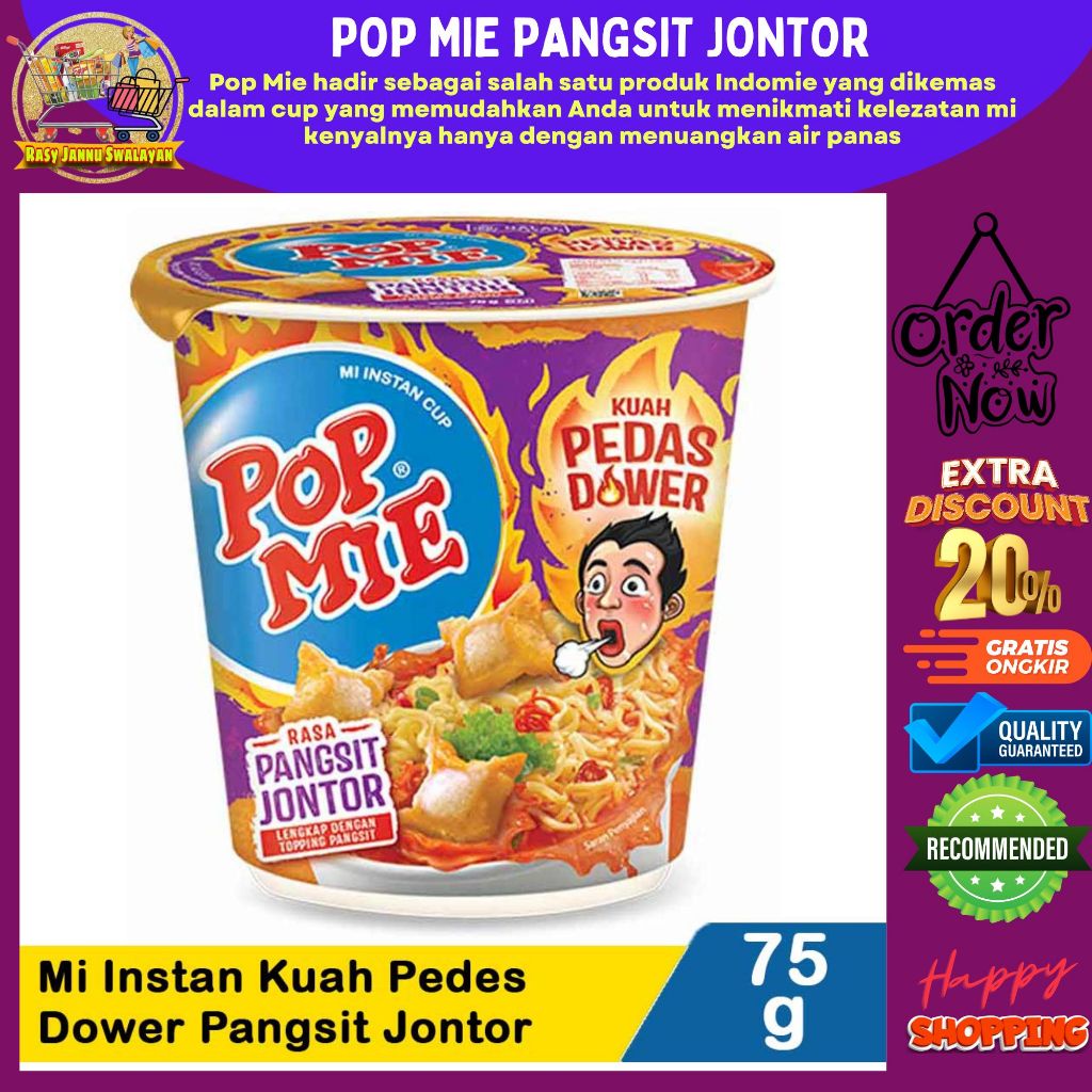 

cup pop mie dower pangsit jontor 75g