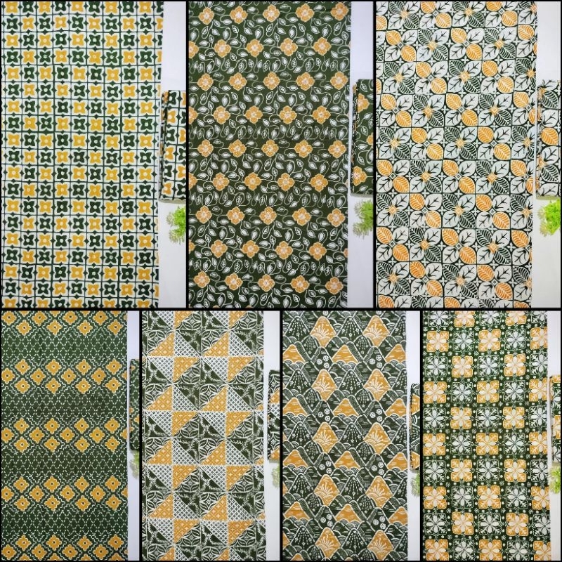 KAIN Batik Cap Warna hijau kuning / Kain batik premium / kain batik Bridesmaid grossman