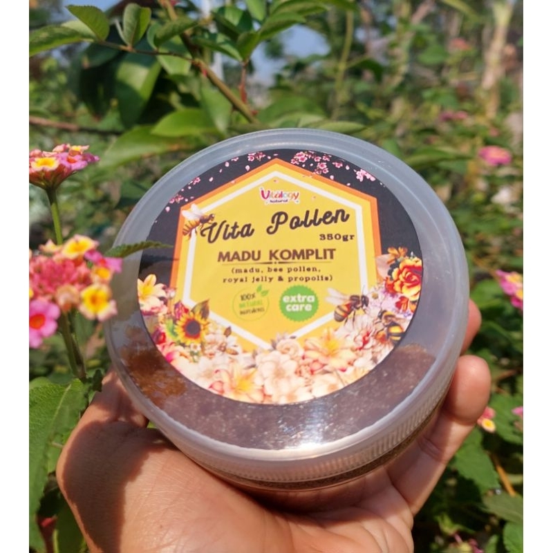 

Vita Pollen (Extra Care) 100% Madu asli Super Premium | Raw Honey + Bee Pollen + Royal Jelly + Propolis