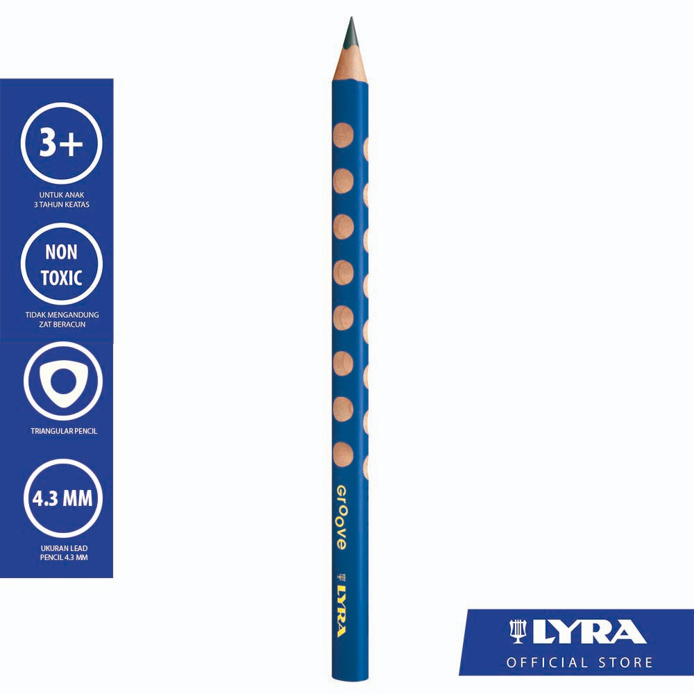 

LYRA Pensil Groove Graphite Pencil B - Untuk Belajar Menulis (1870101)