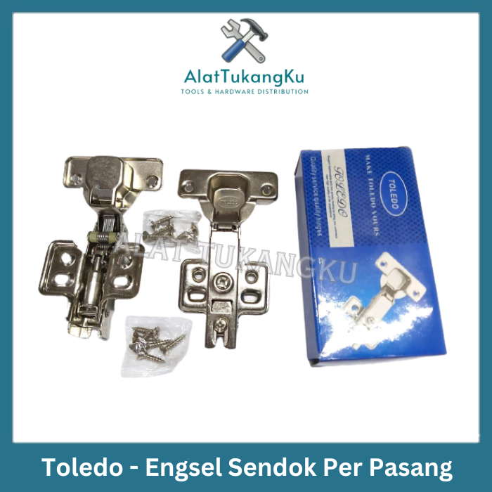 Engsel Sendok Hidrolik Pegas Toledo / Engsel Pintu Lemari Manual Tipe Lurus