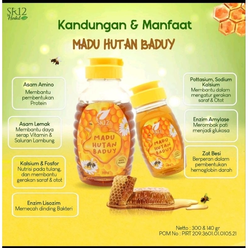 

SR12 MADU HUTAN BADUY | MADU ASLI | 140 gram dan 300 gram | MADU HALAL BPOM