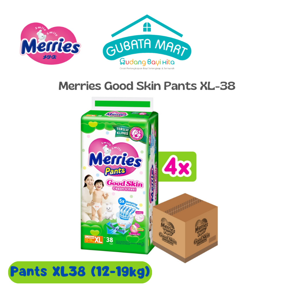 1 Karton Merries Pants Good Skin XL38 (4 Pack)