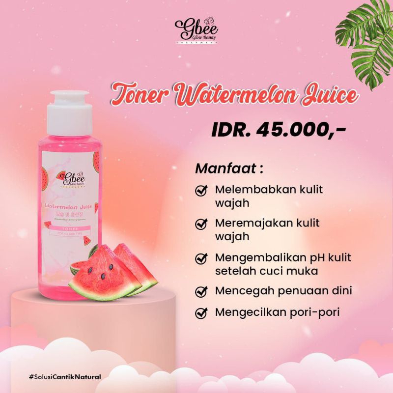 Gbee Glow Beauty Toner Watermelon Gbee Glow Beauty Treatment