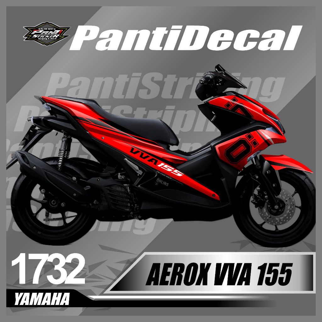 Decal Sticker Aerox VVA 155 - YAMAHA Merah Ohlins Original