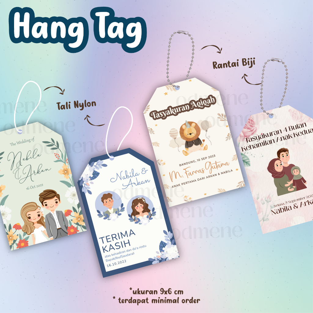 Custom Hang Tag Souvenir Hampers / Hang Tag Birthday Ulang Tahun Anak / Hang Tag Khitan / Hang Tag T