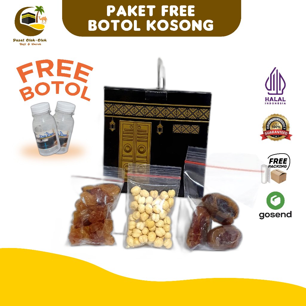 

Paket Oleh Oleh Haji Dan Umroh gratis botol kosong Tanpa air zam zam