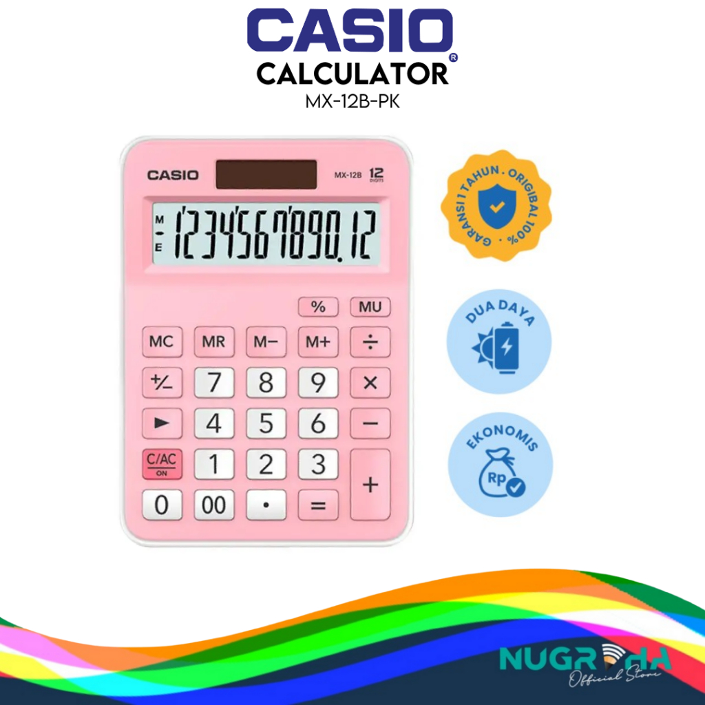 

Kalkulator Casio Calculator Desktop MX12B Meja kantor MX 12 B Warna