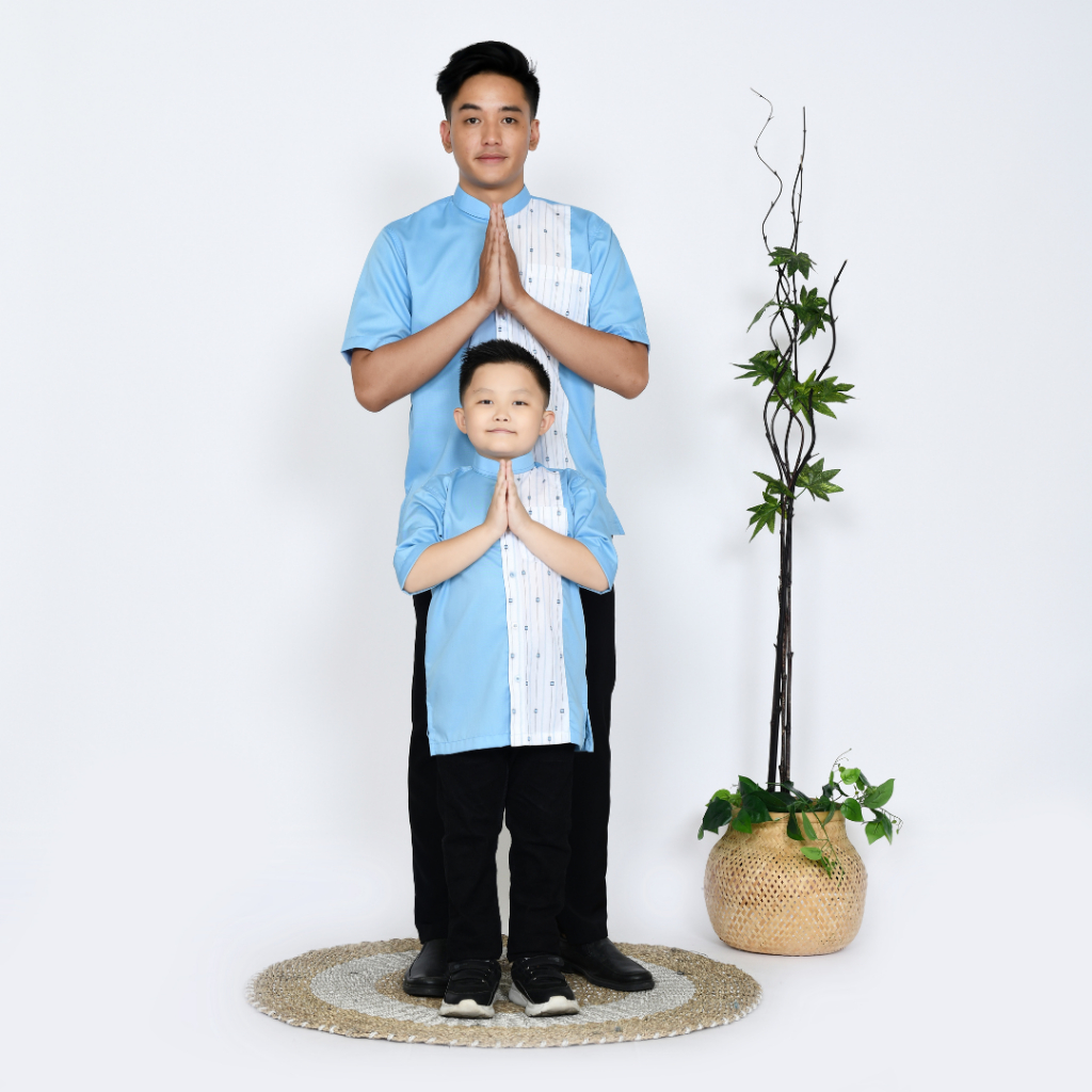 Koko Couple Baby blue Ayah Anak warna biru langit baby blue sky blue (Bilal)
