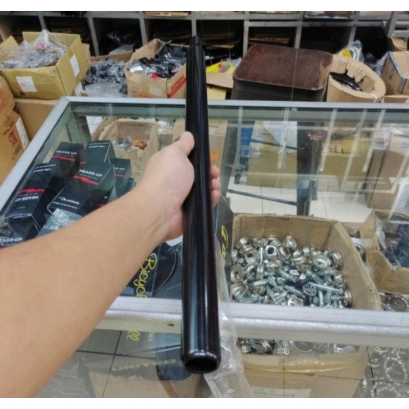tiang sadel 31.8mm 60cm besi hitam