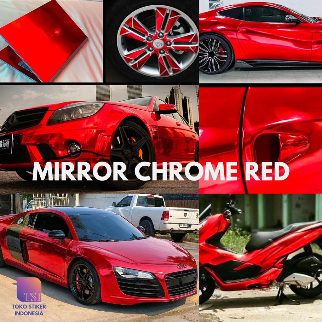 Stiker Mirror Chrome Fanchi Premium / Skotlet Krom Silver Gold Red Lentur Tahan Panas 50 cm