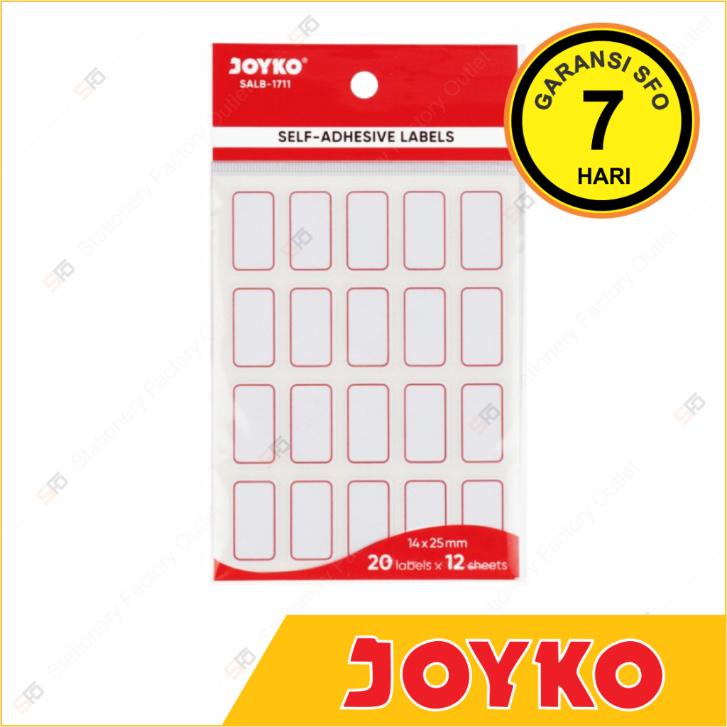 

Label Joyko SALB-1711 - 25 x 14 mm - Self Adhesive Sticker Labels
