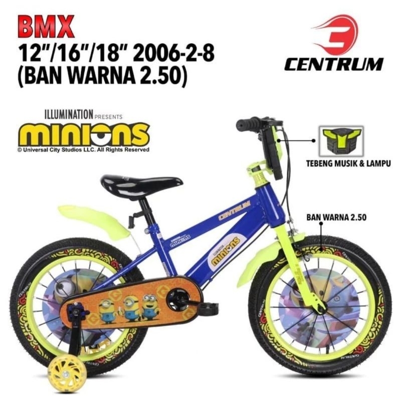 Sepeda Anak Laki BMX 12 16 18 Inch MINIONS Centrum 2006-2-8 READY Pontianak