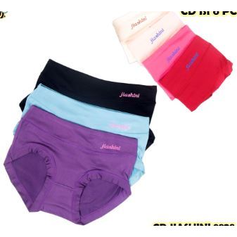 6PCS Celana Dalam Wanita Mid Waist JIASHINI