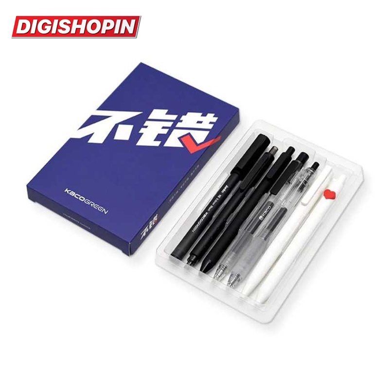 

Kaco GREEN Right Choice Set Pena Pulpen Gel 0.5mm Tinta Hitam 7 PCS