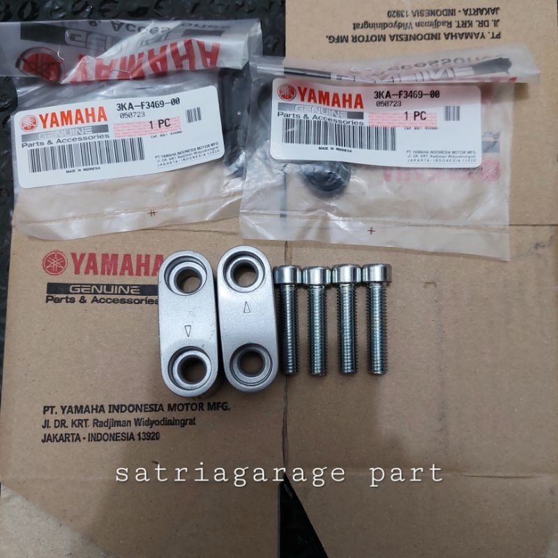 klem raiser stang atas set yamaha Rx king, scorpio, vixion, MT25 silver original