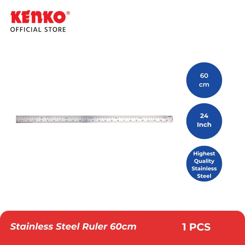 

KENKO STAINLESS STEEL RULER / Penggaris Besi 60CM