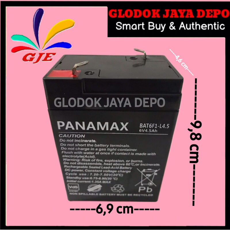 ACCU AKI KERING 6VOLT 4,5AH PANAMAX